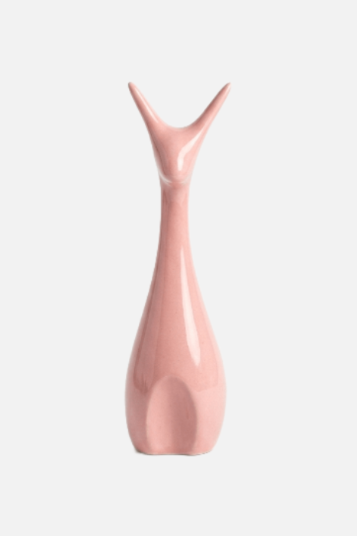 Pink Ceramic Deer Vase