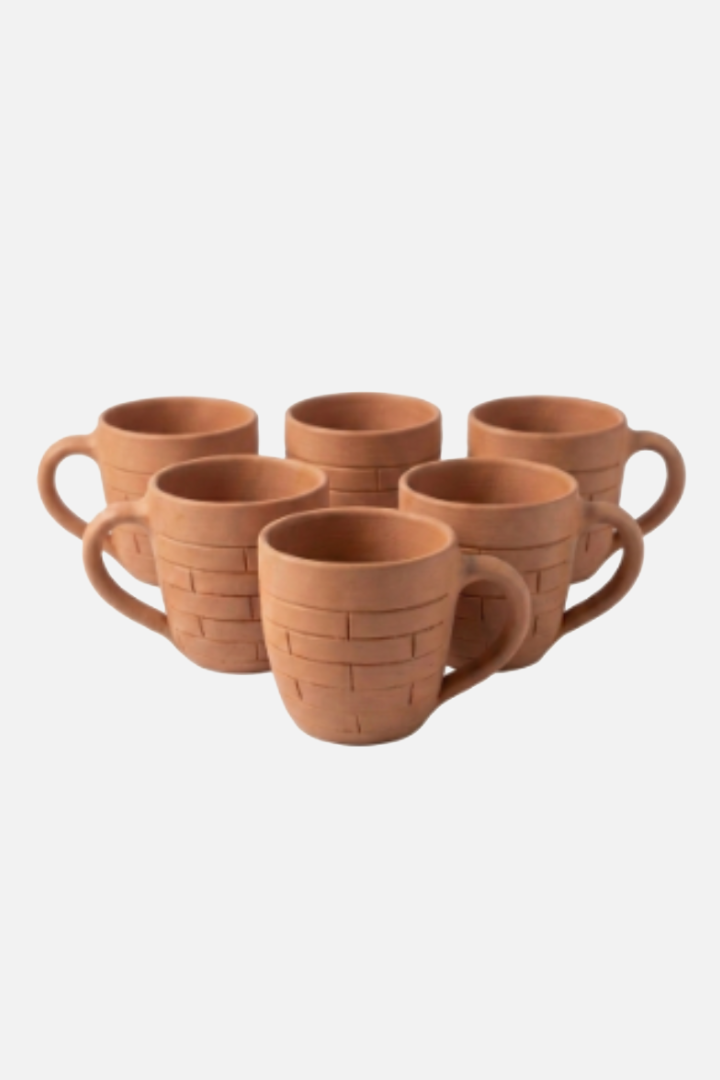 Terracotta Brick-Weave 6 Cup Set